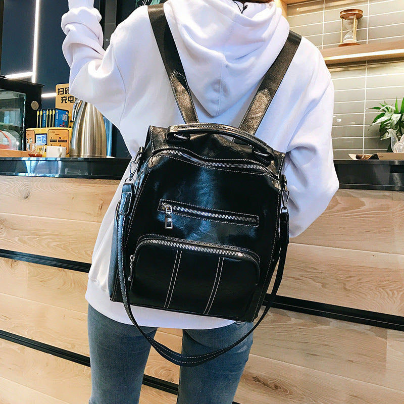 Zhenli Bag Women"s Cross Border Fashion Women"s Backpack Women"s Bag New Pu Pillow Bag