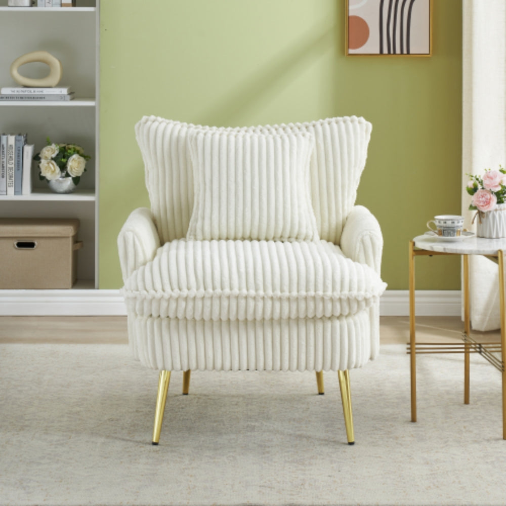 Single Chair Sofa in Coarse Corduroy Fabric Soft and Comfortable