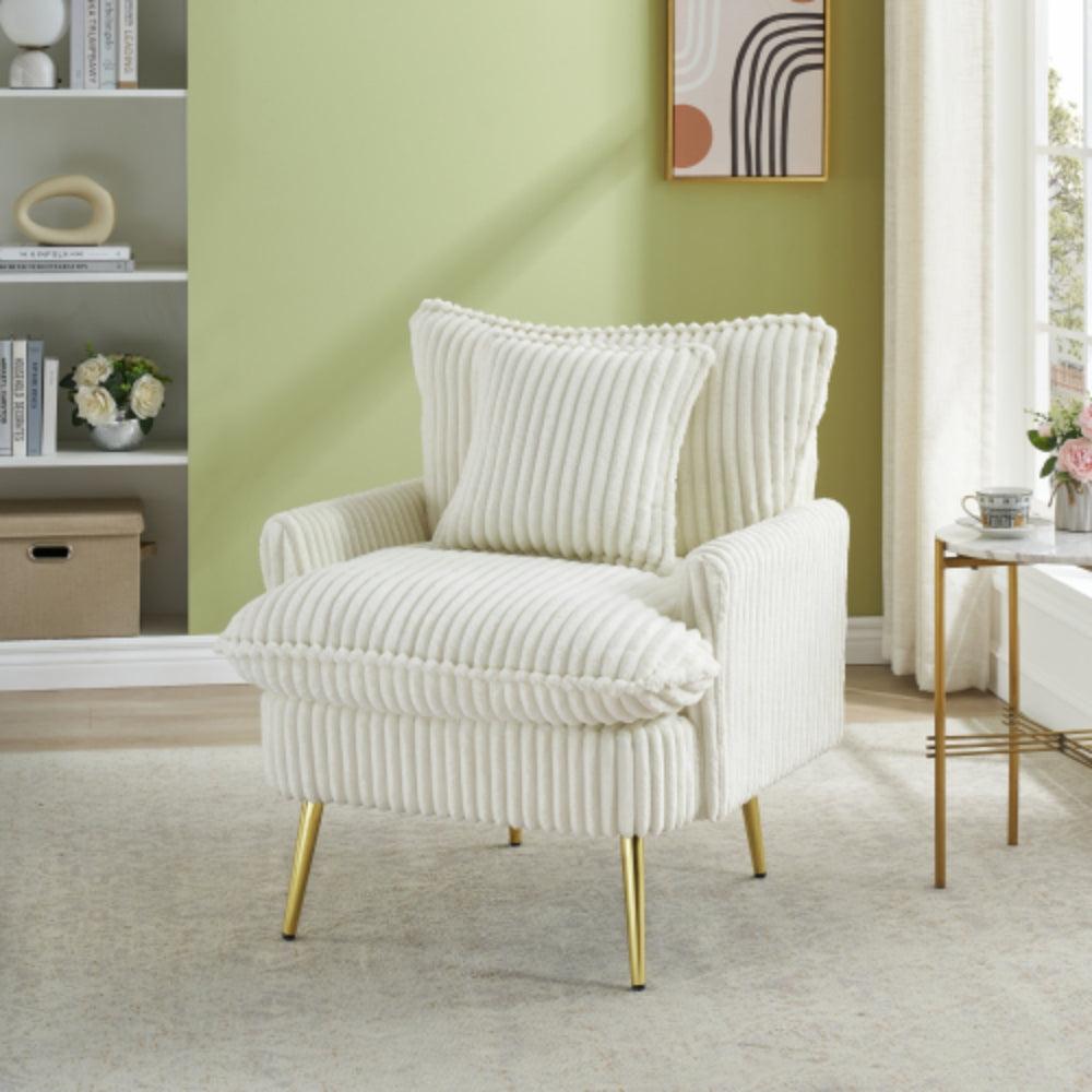 Single Chair Sofa in Coarse Corduroy Fabric Soft and Comfortable