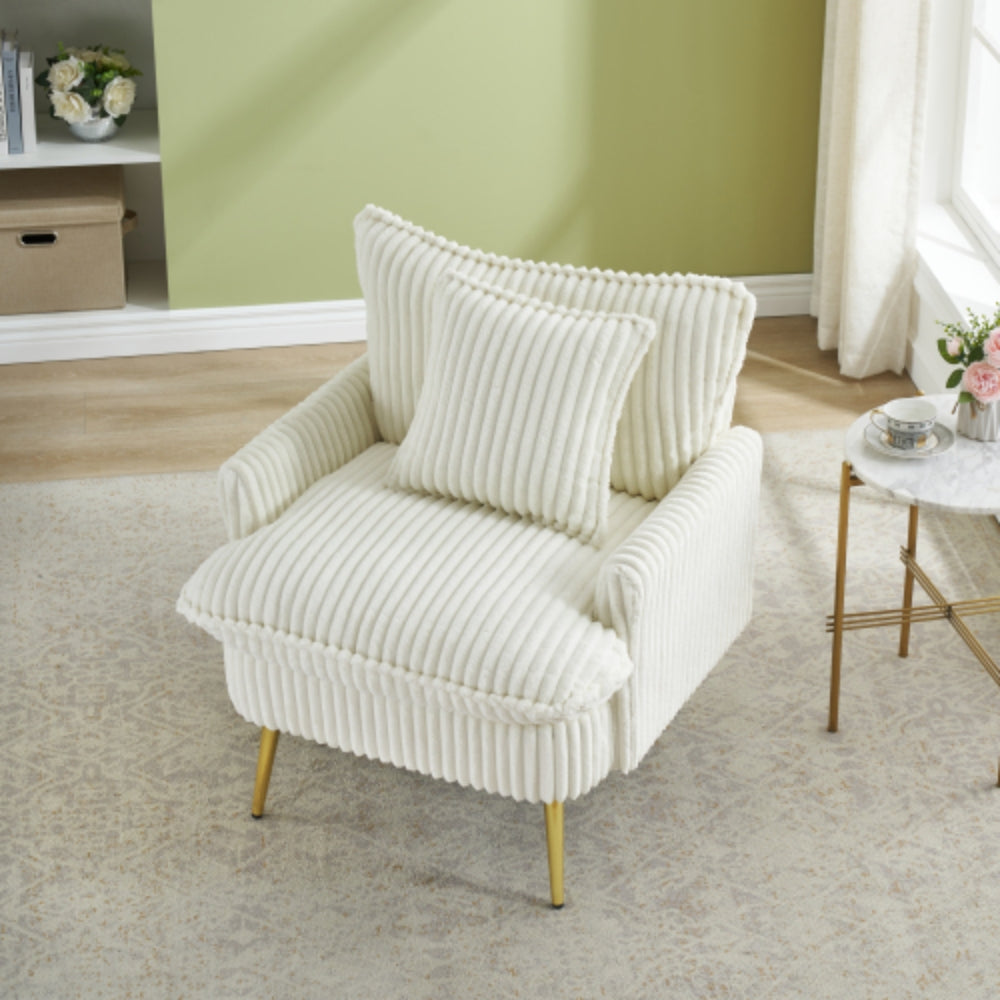 Single Chair Sofa in Coarse Corduroy Fabric Soft and Comfortable