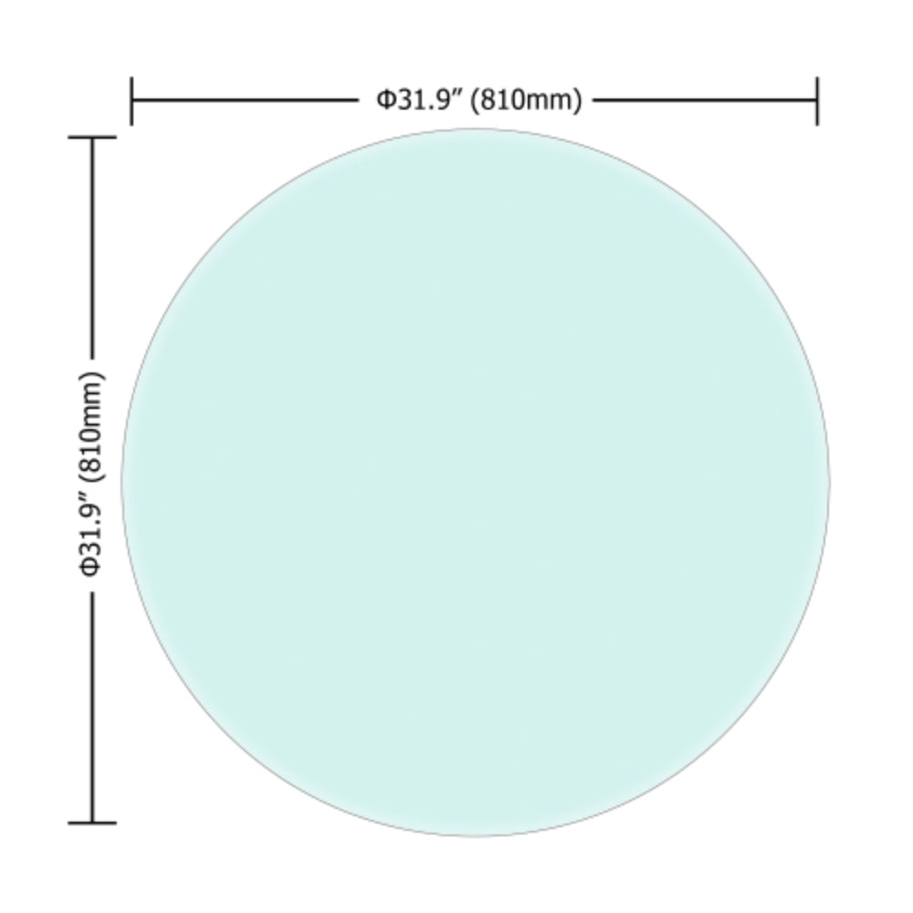 32 Inch Round Tempered Glass Table Top Flat Polished Edge