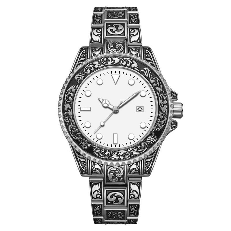 Men's Vintage Engraving Business Quartz Watch