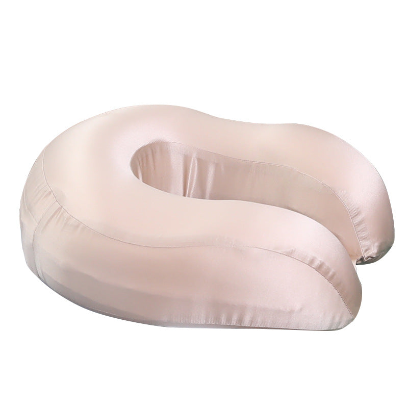 Silk U-shape Pillow Solid Color Neck Pillow