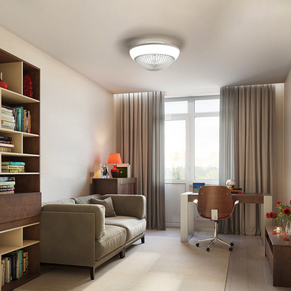 15 Inch RGB Dimmable LED Enclosed Ceiling Fan With Light, Modern Bladeless 6-speed Remote Control Suitable For Bedrooms, Children's Rooms, Parties