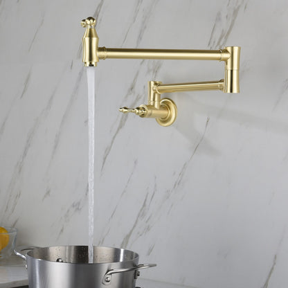 Wall Mount Pot Filler Faucet - Gold