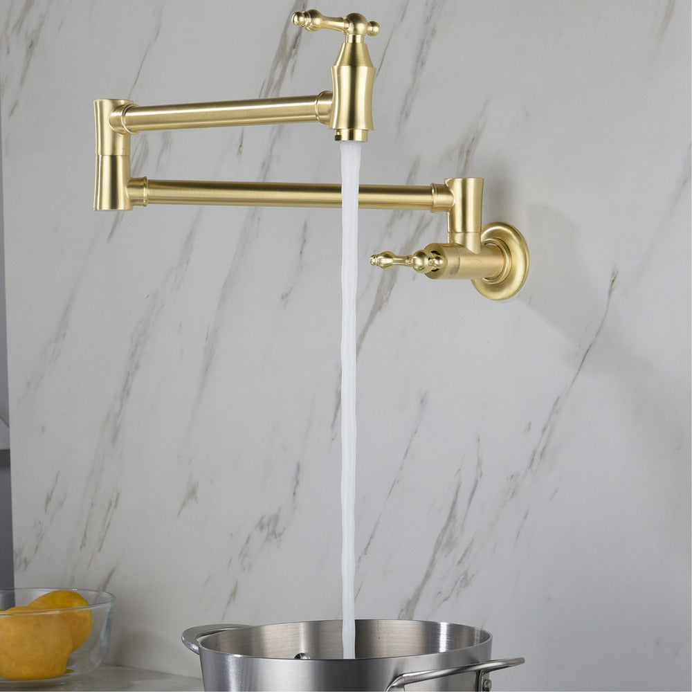 Wall Mount Pot Filler Faucet - Gold