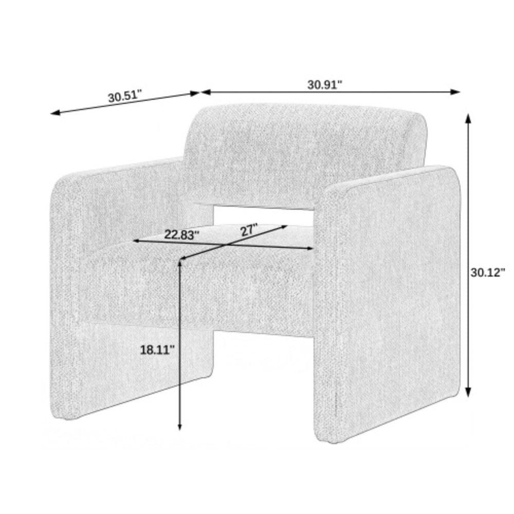 Black Upholstered Single Sofa Chair with Armrests