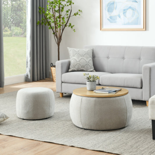 Multi Functional Round Storage Ottoman