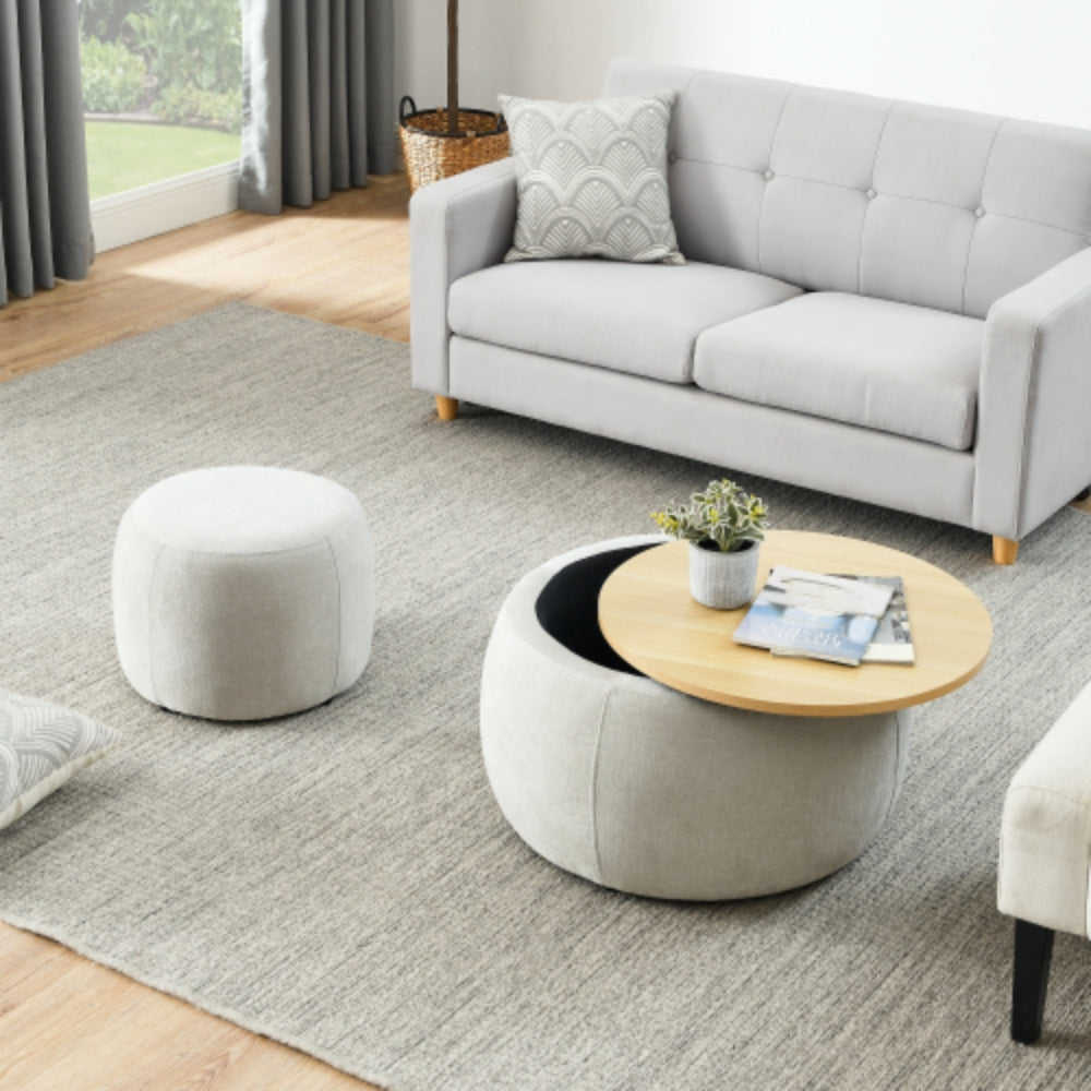 Multi Functional Round Storage Ottoman
