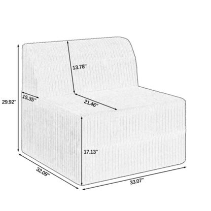 Green Compressed Sectional Sofa with Modern Minimalist Style