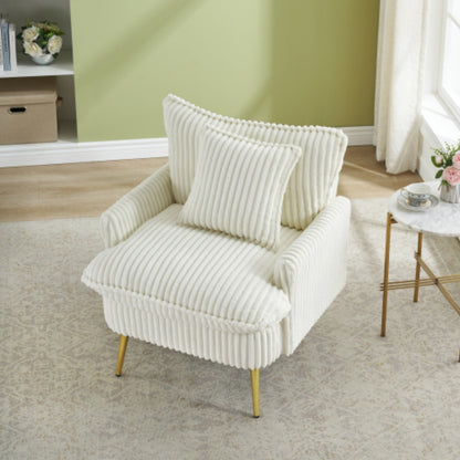 Single Chair Sofa in Coarse Corduroy Fabric Soft and Comfortable