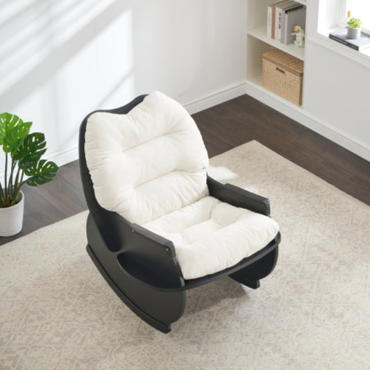 Comfortable Beige Rocking Chair Perfect for Balcony Seniors Kids and Adults
