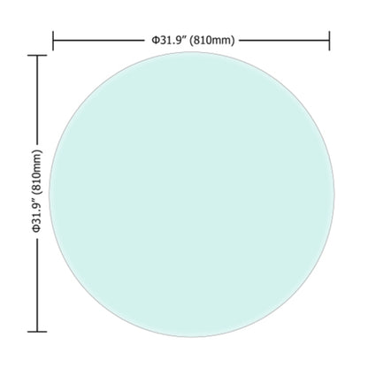 32 Inch Round Tempered Glass Table Top Flat Polished Edge