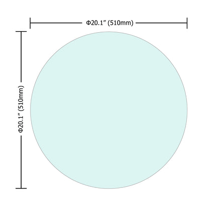 20 Inch Round Tempered Glass Table Top Thick Round Polished Edge