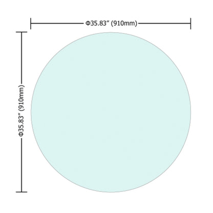 36 Inch Round Tempered Glass Table Top Flat Polished Edge