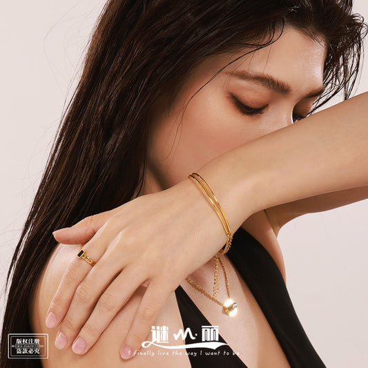 Stainless Steel PVD Gold-Plated Coil Bracelet