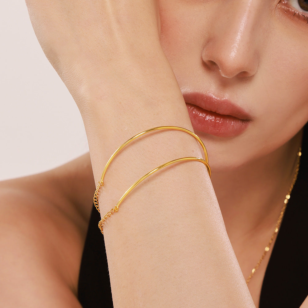 Stainless Steel PVD Gold-Plated Coil Bracelet