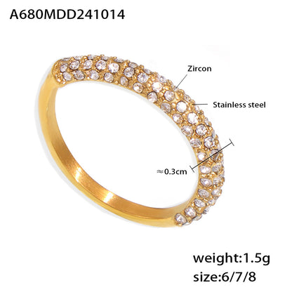 PVD Electroplated 18K Gold Inlaid  Pearl Ring Female