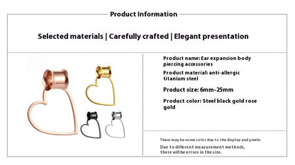 316L Stainless Steel Auricle Ornaments With Love PVD Electroplating